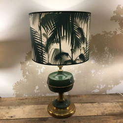 lampe ancienne avec anbat-jour cylindrique en papier