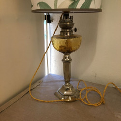 lampe à huile avec câble électrique textile torsadé