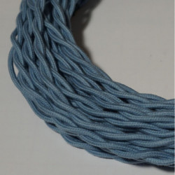 câble électrique textile torsadé bleu lavande