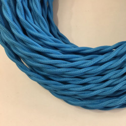 câble électrique textile torsadé bleu lavande