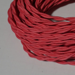 câble électrique textile torsadé fuschia