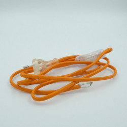 Cordon équipé textile rond orange