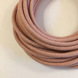Câble rond zig zag rose et lin